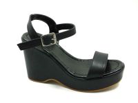 Beety Dolgu Topuklu Kadın Sandalet Siyah 90 1010 - Thumbnail