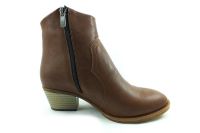 Fermuarlı Bayan Bot - Taba - 1003 - Thumbnail