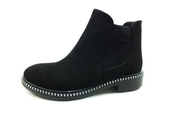 Beety Fermuarlı Bayan Bot xSiyah-Süet 90 156