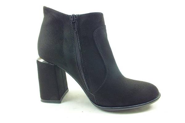 Beety Fermuarlı Bayan Bot xSiyah-Süet 90 4531