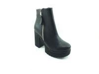 Beety Fermuarlı Kalın Topuklu Kadın Botu - Siyah - 26.1002 - Thumbnail