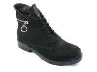 Beety Hakiki Deri Kadın Botu - Siyah-Nubuk - 317 - Thumbnail