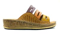 Beety Hakiki Deri Kadın Terliği Taba 90 1850 - Thumbnail