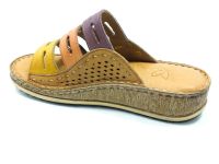 Beety Hakiki Deri Kadın Terliği Taba 90 1850 - Thumbnail