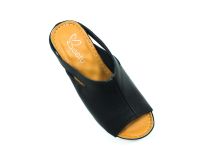 Beety Hakiki Deri Kadn Terliği Siyah 87.1001 - Thumbnail