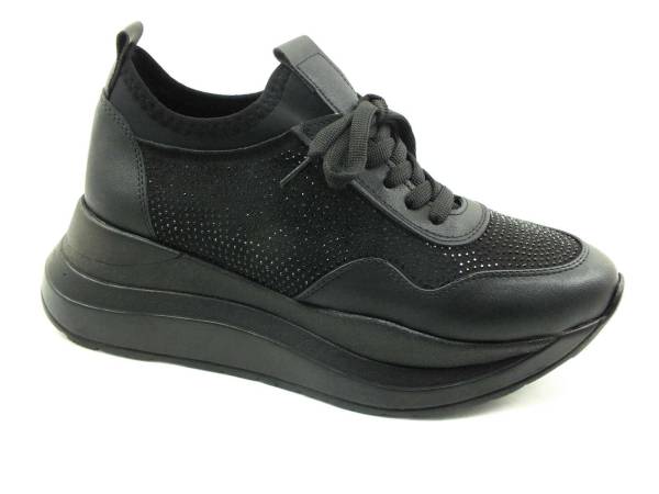 Beety Kadın Streç Taşlı Spor Ayakkabı Siyah 90 1503