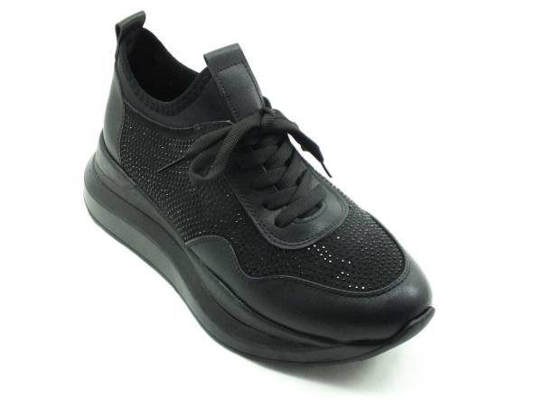 Beety Kadın Streç Taşlı Spor Ayakkabı Siyah 90 1503