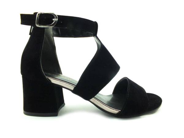 Caprito Gladyatör Bayan Sandalet xSiyah-Süet 13 38205