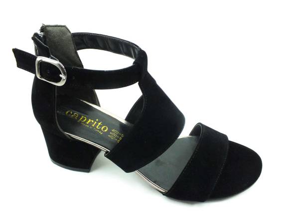 Caprito Gladyatör Bayan Sandalet xSiyah-Süet 13 38205