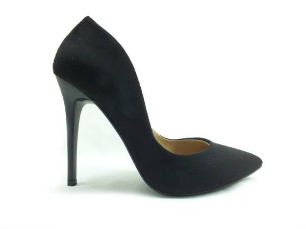 Caprito İnce Topuklu Kadın Stiletto Siyah-Süet 13 1800