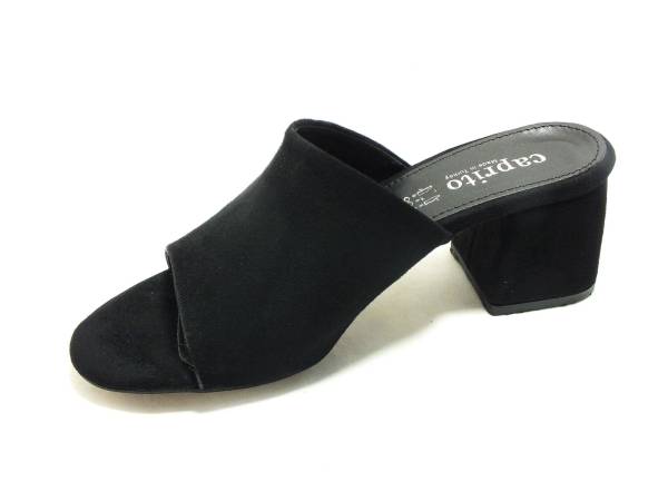 Caprito Kalın Topuklu Kadın Terliği Siyah-Süet 13 19124 Caprito Kalın Topuklu Kadın Terliği Siyah-Süet 13 19124