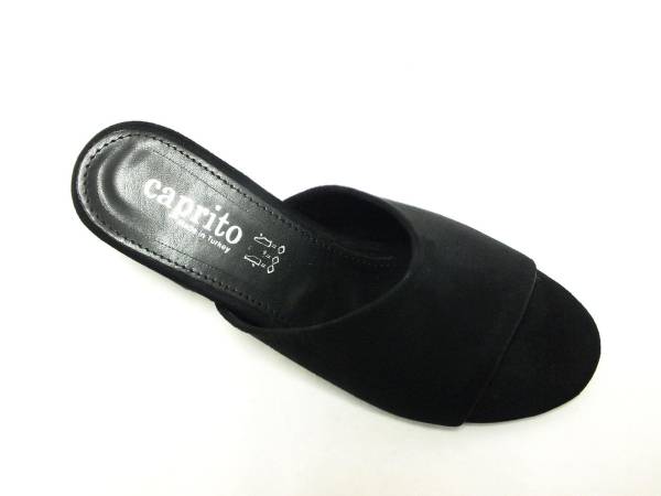 Caprito Kalın Topuklu Kadın Terliği Siyah-Süet 13 19124 Caprito Kalın Topuklu Kadın Terliği Siyah-Süet 13 19124