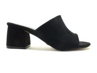 Caprito Kalın Topuklu Kadın Terliği Siyah-Süet 13 19124 - Thumbnail