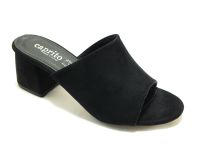 Caprito Kalın Topuklu Kadın Terliği Siyah-Süet 13 19124 - Thumbnail