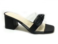 Caprito Kalın Topuklu Şeffaf Terlik Siyah 13 314 - Thumbnail