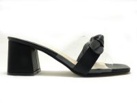 Caprito Kalın Topuklu Şeffaf Terlik Siyah 13 314 - Thumbnail