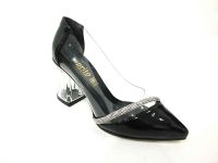 Caprito Şeffaf Topuklu Kadın Ayakkabı Siyah-Rugan 13 Y-3805 - Thumbnail