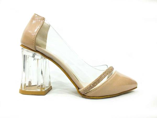 Caprito Şeffaf Topuklu Kadın Ayakkabı Ten-Rugan 13 Y-3805