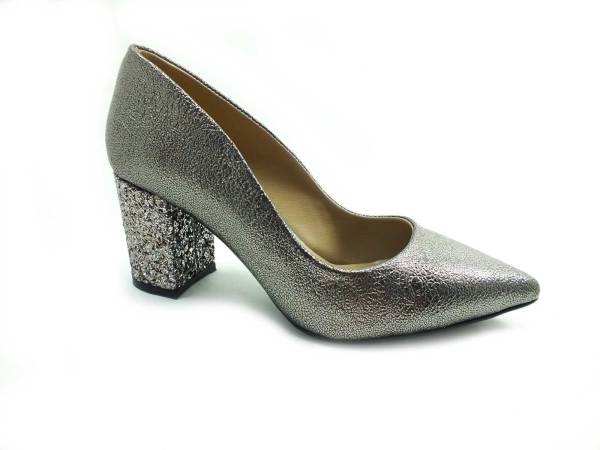 Caprito Simli Topuklu Kadın Ayakkabı - Platin - 1300