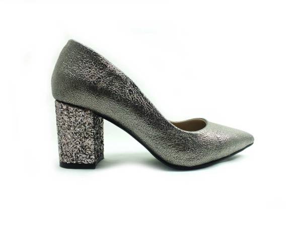 Caprito Simli Topuklu Kadın Ayakkabı - Platin - 1300