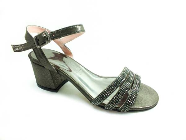 Caprito Tek Bantlı Taşlı Kadın Sandalat - Platin-Sıvama - 3805