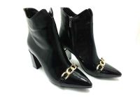 Caprito Topuklu Bot Siyah-Kırışık 13 K-239-9 - Thumbnail