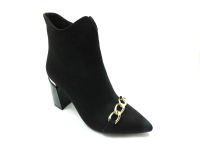 Caprito Topuklu Bot Siyah-Süet 13 K-239-9 - Thumbnail