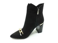 Caprito Topuklu Bot Siyah-Süet 13 K-239-9 - Thumbnail