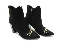 Caprito Topuklu Bot Siyah-Süet 13 K-239-9 - Thumbnail