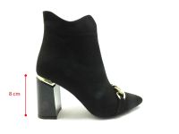 Caprito Topuklu Bot Siyah-Süet 13 K-239-9 - Thumbnail