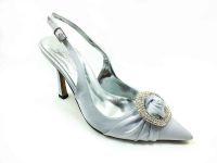 çarıkçım - Caprito Topuklu Taşlı Ayakkabı Gümüş-Saten (1)