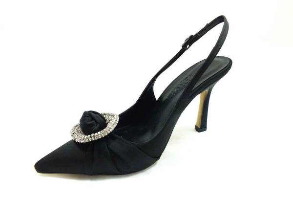 Caprito Topuklu Taşlı Ayakkabı Siyah-Saten 13 Y-903