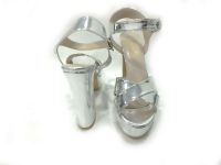 Çarıkçım 12 cm Topuklu Platformlu Ayakkabı Gümüş-Ayna 114 85 - Thumbnail