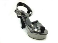 Çarıkçım 12 cm Topuklu Platformlu Ayakkabı Platin-Ayna 114 85 (1)