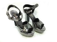 Çarıkçım 12 cm Topuklu Platformlu Ayakkabı Platin-Ayna 114 85 - 4