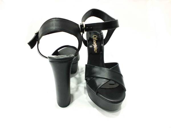 Çarıkçım 12 cm Topuklu Platformlu Ayakkabı Siyah 114 85