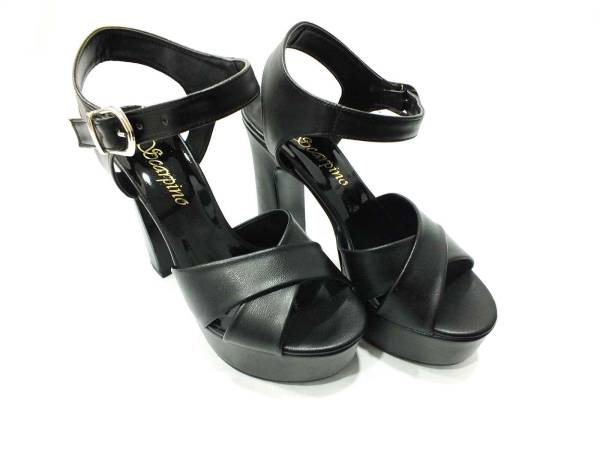 Çarıkçım 12 cm Topuklu Platformlu Ayakkabı Siyah 114 85