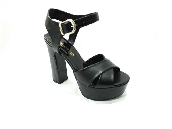 Çarıkçım 12 cm Topuklu Platformlu Ayakkabı Siyah 114 85