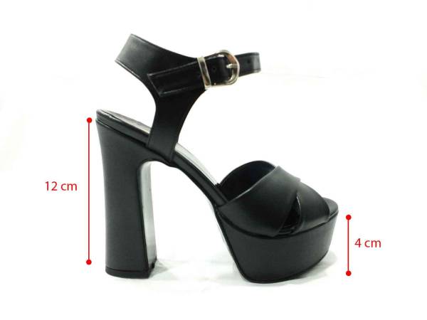 Çarıkçım 12 cm Topuklu Platformlu Ayakkabı Siyah 114 85