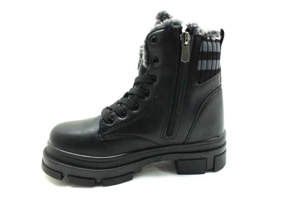 Çarıkçım Bağcıklı-Fermuarlı Kadın Botu Siyah 17 7655