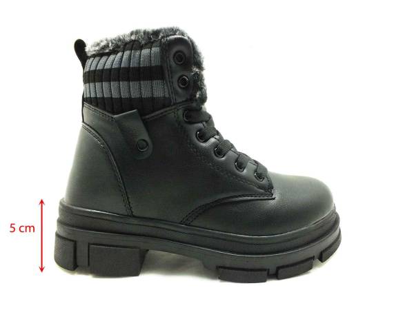 Çarıkçım Bağcıklı-Fermuarlı Kadın Botu Siyah 17 7655