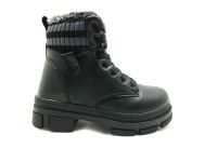 Çarıkçım Bağcıklı-Fermuarlı Kadın Botu Siyah 17 7655 - Thumbnail