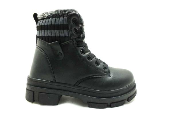 Çarıkçım Bağcıklı-Fermuarlı Kadın Botu Siyah 17 7655