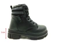 Çarıkçım Bağcıklı-Fermuarlı Kadın Botu Siyah 17 7655 - Thumbnail