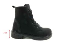 Çarıkçım Bağcıklı-Fermuarlı Kadın Botu Siyah - Thumbnail