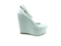 Çarıkçım Dolgu Topuklu Platform Bayan Ayakkabı - Beyaz - 190 - Thumbnail