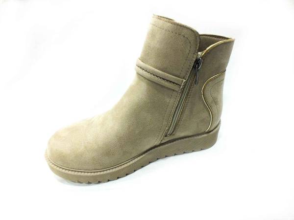 Çarıkçım Fermuarlı Süet Bot Bej 118 130