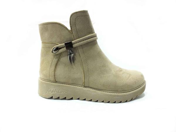 Çarıkçım Fermuarlı Süet Bot Bej 118 130