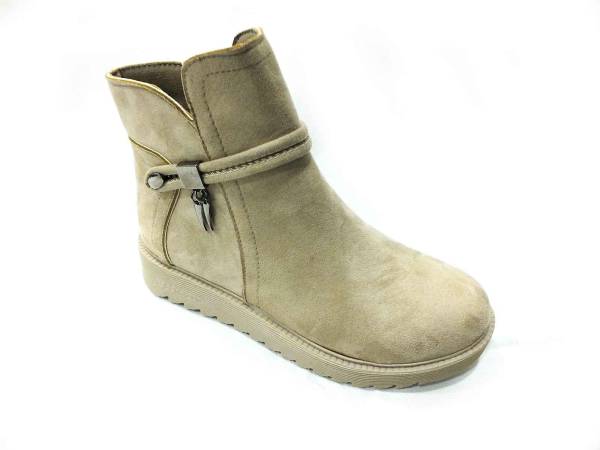 Çarıkçım Fermuarlı Süet Bot Bej 118 130