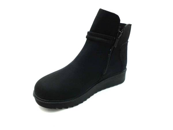 Çarıkçım Fermuarlı Süet Bot Siyah-Nubuk 118 130